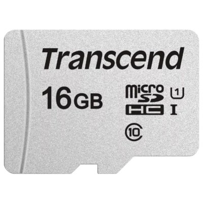 Флеш карта Micro SecureDigital 16Gb TranscendTS16GUSD300S-A MicroSDHC Class 10 UHS-I, SD adapter