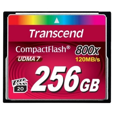 Флеш карта CF 256Gb, Transcend, 800X
