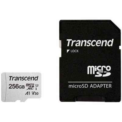 Флеш карта microSD 256Gb Transcend microSDXC Class 10 UHS-I U3, V30, A1, (SD адаптер), TLC