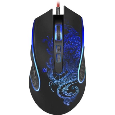 Мышь Defender Venom GM-640L черный оптическая 7200dpi USB 7but (52640)