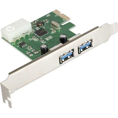 Контроллер ExeGate EXE-319 PCI-E 2.0, 2*USB 3.0 ext, разъем доп.питания (OEM)