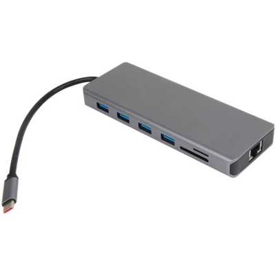 Адаптер TypeC -->(2HDMI+DP)4K*60Hz+3USB3.0+TC+USB2.0+RJ45+SD+TF+PD+audio+TCадаптер, VCOM <4706>