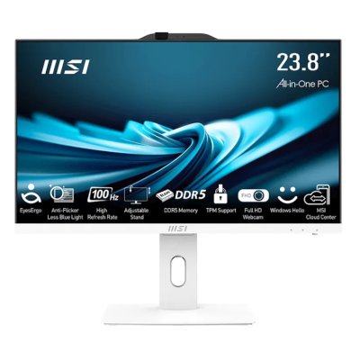 Моноблок MSI Pro AP242P 14M-669XRU 23.8" Full HD i3 14100 (3.5) 8Gb SSD 512Gb UHDG 730 noOS GbitEth WiFi BT 120W клавиатура мышь Cam белый 1920x1080 (9S6-AE0622-841)
