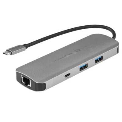 USB-концентратор Vention TQMHB, USB Type-C, USB/HDMI/RJ-45/SD, USB Type-C