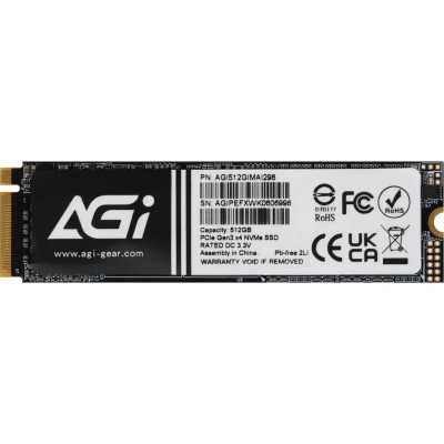 Накопитель SSD AGI AI298 M.2 PCIe 512GB RETAIL-Color Box AGI512GIMAI298-CB