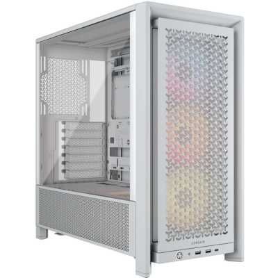 Компьютерный корпус без блока питания Corsair Frame 4000D RS ARGb, Midi-Tower, TG, 3x120мм ARGb, 2xUSB-A 3.2, 1xUSB 3.2 Type-C, E-ATX, ATX, mATX, mITX White