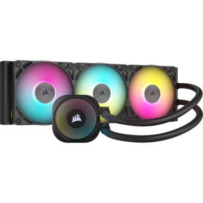 Система жидкостного охлаждения Corsair iCUE LINK TITAN 360 RX RGB (360mm, Black, RGB/ Fans: 3x120mm, 73.5CFM, 36dBA, 2100RPM/ S: 1851, 1700, AM5, AM4)