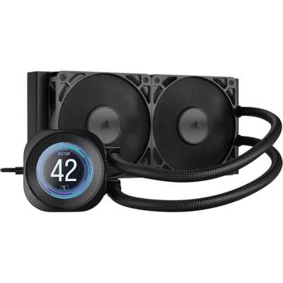 Система жидкостного охлаждения/ Water Cooling System Corsair NAUTILUS 240 RS LCD (240mm, Black/ Fans: 2x120mm, 72.8CFM, 36dBA, 2100RPM/ S: 1851, 1700, AM5, AM4)