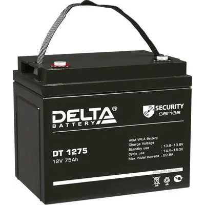 Аккумуляторная батарея Delta DT 1275 напряжение 12В, емкость 75А·ч (259х169х213мм)
