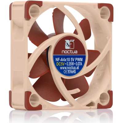 Кулер для корпуса Case Cooler Noctua NF-A4x10 5V (40x40x10mm, 3-pin, 4.82CFM, 17.9dBA, 4500RPM, Beige/Brown)