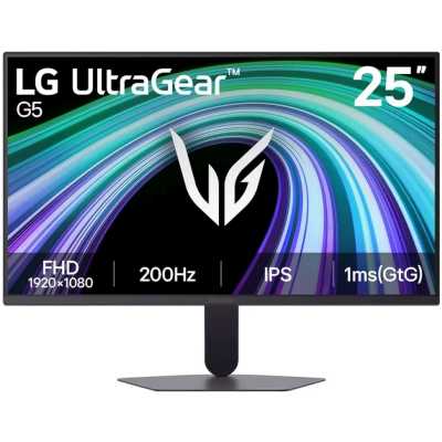 Монитор 25" LG UltraGear 25G523B-B IPS 1920x1080, 200 Гц, 1 мс, 16:9, HDR10, 300 кд/м², DisplayPort, HDMI 2.0 (x2), Flicker Free, Low Blue Light, черный