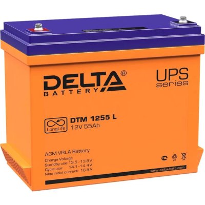 Батарея для ИБП Delta DTM 1255 L напряжение 12В, емкость 55А·ч (239x132x210мм)