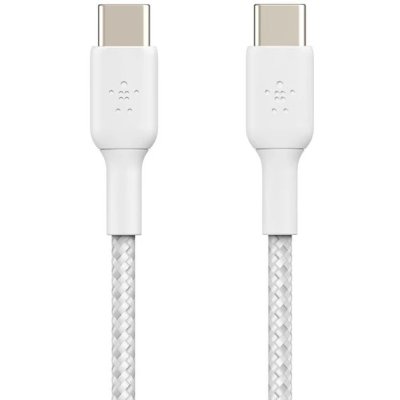 Кабель Belkin CAB004BT0MWH Braided 60W USB-C To USB-C 2.0 Cable. Длина: 0,15м. Цвет: белый