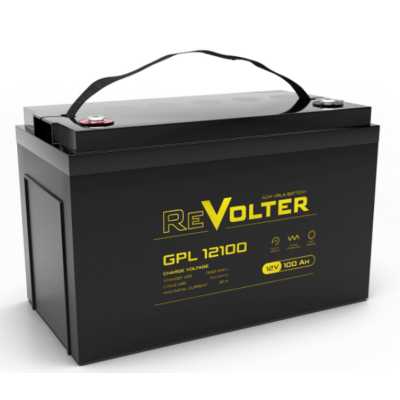Аккумуляторная батарея REVOLTER GPL 1210012В, емкость 100Ач, клемма Болт М6 (330х172х218мм (219мм), Срок службы 10 лет