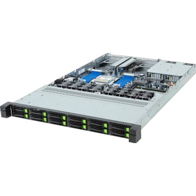 Шасси серверное Gigabyte Server Platform R163-Z35 Rev.3x / 1U / 1xAMD (9004/9005) / 1xHS / 12xDIMM / 12xSFF NVME/SAS/SATA + 1xM.2 PCIe Gen3 / 1x1GbE / 2xOCP 3.0 / 2xFHHL / 2x1300W / Rails / 1Y