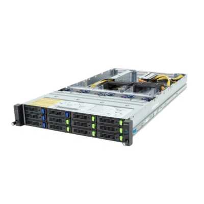 Серверная платформа Gigabyte Server Platform R283-ZF0 Rev. 3x/2U/2xAMD (9004/9005)/2xHS/24xDIMM/8xLFF NVMe/SAS/SATA + 4xLFF SAS/SATA/4xGPUs DS/1xOCP 3.0/1xFHHL/2x2700W/Rails/1Y
