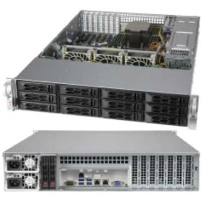 Сервер Supermicro AS-2014S-TR (H12SSL-i, CSE-LA26TS-R920LPP,RoHS) (2U, single AMD SP3,8 DIMM, 12 HS 3.5" SATA3 + 2 rear 2.5 optional , 2x1GbE, 1+1 920W)