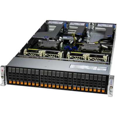 Серверная платформа Server AS-2125HS-TNR (bundle3): 2U/2x AMD EPYC 9004/9005*/24x DDR5 RDIMM/24x Hs 2.5" NVMe*/SATA/SAS*/1x 480Gb NVMe M.2/1x dual-port 1GbE RJ45/2x 1600W Power (20 NVME config)
