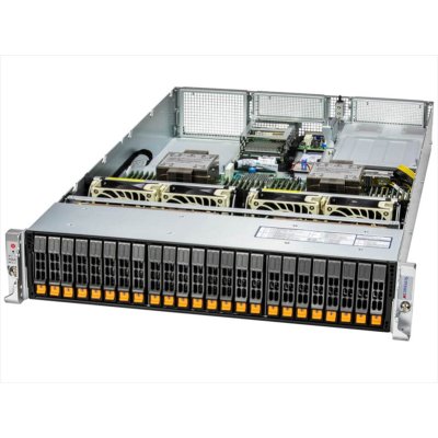 Серверная платформа SuperMicro SYS-221H-TN24R 2U Hyper with 24 hot-swap 2.5"; NVMe/SAS/SATA bays and 4 PCIe 5.0 x16 slots + up to 2 PCIe 5.0 x16 AIOM slots