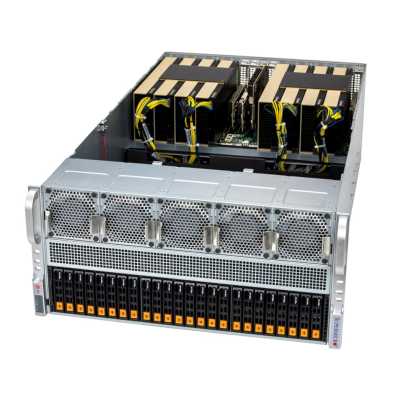 Серверная платформа Supermicro GPU SuperServer SYS-522GA-NRT (X14DBG-AP, CSE-528G2TS-R9K60P) 5U, 2x LGA-7529, 24x DDR5 ECC RDIMM, 24x 2.5" HS NVMe, 2x M.2 NVMe, 13x PCIe 5.0 x16 FHFL slots, 2x RJ45 10GbE X710-AT2, 6x 2700W