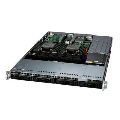 Серверная платформа SYS-611C-TN4R (bundle4): 1U/2x LGA-4677/16x DDR5 RDIMM/4x 2.5 NVMe*/SATA/SAS*/1x SSD NVME 400GB, M.2/1x 2-ports GbE RJ45 Intel i350-AM2/2x 860W Power (4 SATA config, Fan+ Heatsink Upgrade, + TPM 2.0)