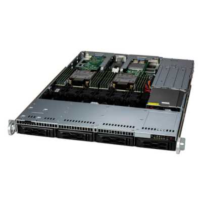 Серверная платформа SYS-611C-TN4R (bundle5): 1U/2x LGA-4677/16x DDR5 RDIMM/4x 2.5 NVMe*/SATA/SAS*/1x SSD NVME 400GB, M.2/1x 2-ports GbE RJ45 Intel i350-AM2/2x 860W Power (4 SATA config, + TPM 2.0)