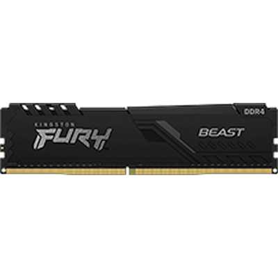 Оперативная память Kingston Fury Beast Black, DDR4, 16GB (1x16GB), 3200 MHz, CL16, с радиатором, черный
