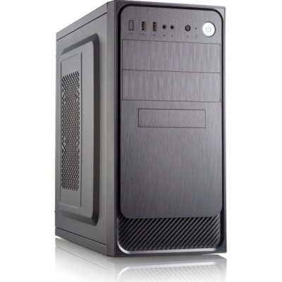 Компьютерный корпус с блоком питания Foxline 450Вт. Сase Forza mATX, 450W, 2xUSB 2.0, Black, w/o FAN, 12 см fan PSU, power cord