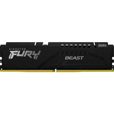 Оперативная память Kingston Fury Beast Black, DDR5, 32GB (1x32GB), 5600 MHz, CL36, с радиатором, чёрный