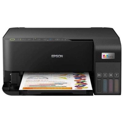 МФУ струйное Epson L3550 (C11CK59405), A4, цветной, печ. до 15 стр/мин. (ч/б) до 8 стр/мин. (цвет), скан. до 11 стр/мин. (ч/б) 28 стр/мин. (цвет), 4800 x 1200 dpi (печать) 1200x2400dpi (скан.), USB, Wi-Fi, Air Print