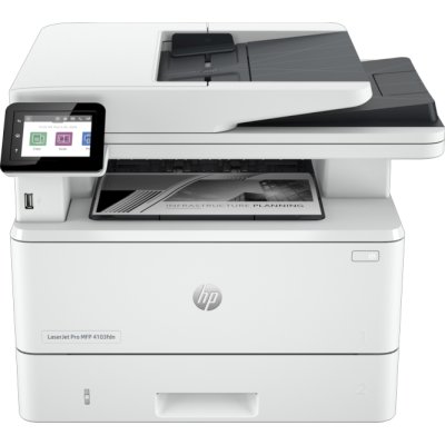 МФУ лазерное HP LaserJet Pro 4103fdn (2Z628A), A4, ч/б, печ. до 40 стр/мин., скан. до 29 стр/мин. (ч/б) 20 стр/мин. (цвет), 1200 x 1200 dpi, USB, RJ-45, Air Print, Mopria