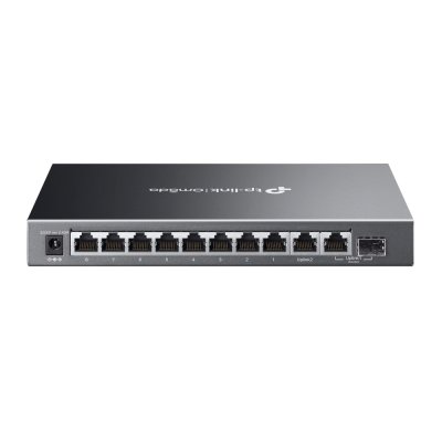 Коммутатор TP-Link Omada ES210GMP, 8×1 Гбит/с PoE+ + 1×1 Гбит/с Uplink + 1×1 Гбит/с SFP (Combo), настраиваемы