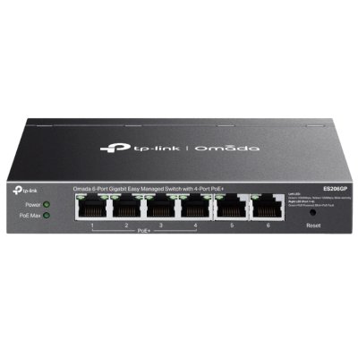 Коммутатор TP-Link Omada ES206GP, 4×1 Гбит/с PoE + 2×1 Гбит/с Uplink, настраиваемый