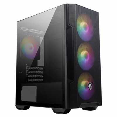 Компьютерный корпус MSI MAG FORGE M100R 1xUSB 3.0, 2xUSB 2.0, 4x120мм ARGB Fan, ARGB Control Board, Tempered Glass Window, Brown Box (932220)