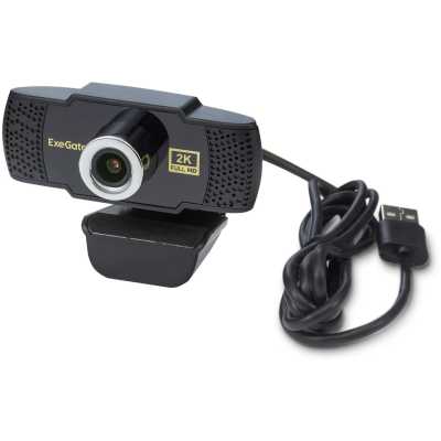 Веб-камера ExeGate BusinessPro C922 2K 2560x1440, 30 кадр/с, USB Type-A, микрофон (шумоподавление), универсальное крепление