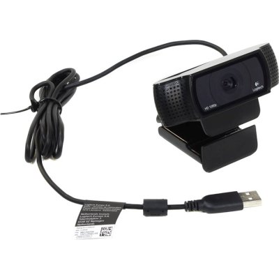 Веб-камера Logitech C920 1920x1080, 30 кадр/с, USB Type-A, микрофон (2 шт, шумоподавление), автоматическая фокусировка, автоосвещение, универсальное крепление