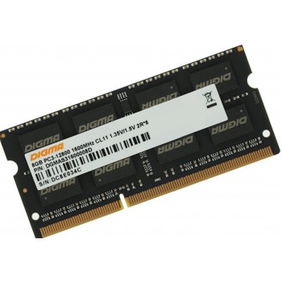 Оперативная память Digma, DDR3, 8GB (1x8 GB), 1600 MHz, CL11, SO-DIMM