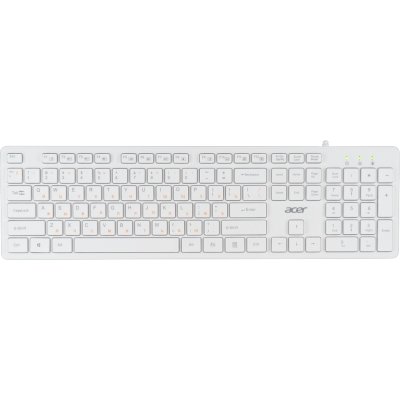 Клавиатура проводная Acer OKW123, USB, белый