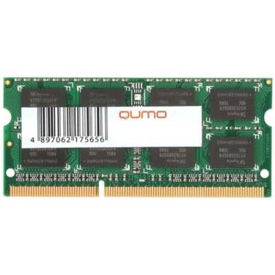 Оперативная память Qumo, DDR3, 4GB (1x4GB), 1333 MHz, CL9, без радиатора, SO-DIMM