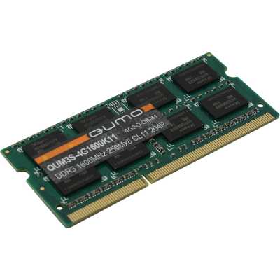 Оперативная память QUMO SO-DIMM DDR3 4GB QUM3S-4G1600KK11/C11 {PC3-12800, 1600MHz}