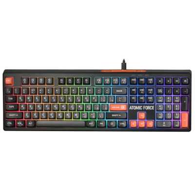 Клавиатура DEFENDER игровая 108кн+FN чер/бел.кл. RGB Atomic Force GK-005 45005