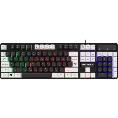 Клавиатура проводная Defender Dark Knight GK-077, USB, черный/белый