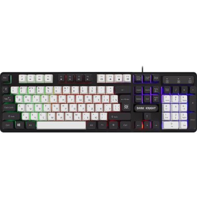 Клавиатура Defender Dark Knight GK-077 белый/черный USB Multimedia for gamer LED (45078)