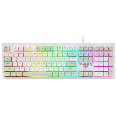Клавиатура Defender Karon GK-129 проводная, USB Type-A, белый/зеленый