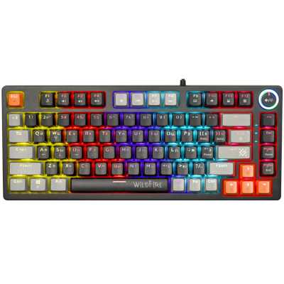 Defender Механическая клавиатура Wildfire GK-213 RU,чер/сер,82кн,TNT розов,1.5м