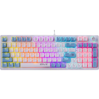 Клавиатура проводная Defender Hawk GK-418, USB, белый/голубой