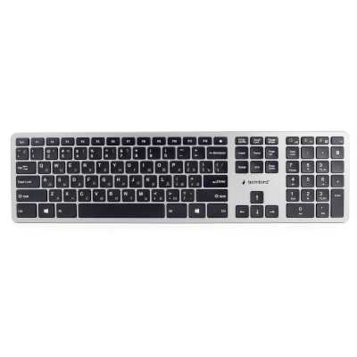 Клавиатура беспроводная Gembird KBW-3, USB, серебристый/черный