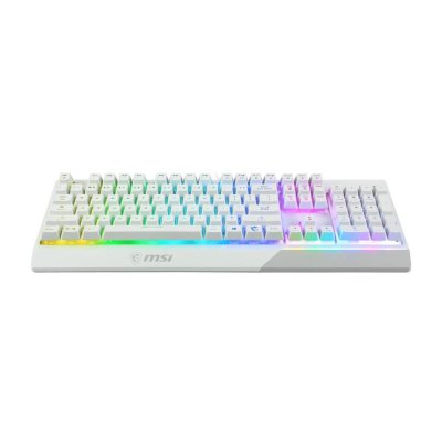 Клавиатура MSI GK30 белый USB Multimedia for gamer LED (подставка для запястий) (S11-04RU304-CLA) кабель 1.8м