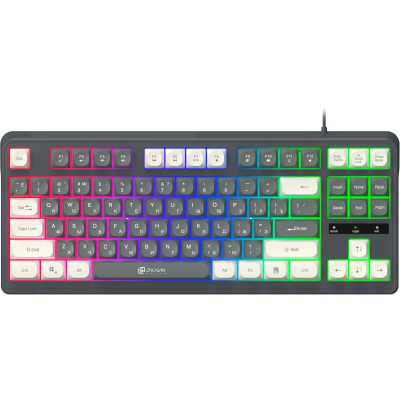 Клавиатура Оклик 711G серый/белый USB Multimedia for gamer LED (1790385) кабель 1.5м