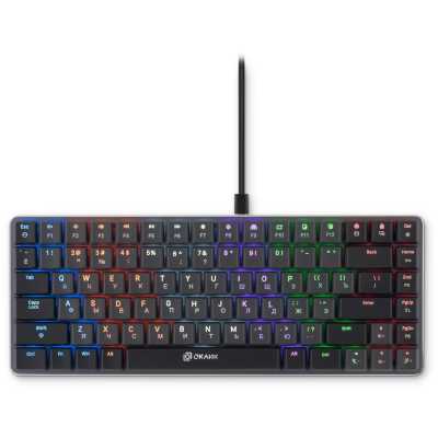 Клавиатура Оклик K615X механическая серый/серебристый USB slim Multimedia for gamer LED (1934413)